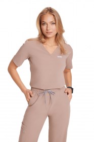 6-bluzka-damska-scrubs-basic-one-pocket-capucino-1
